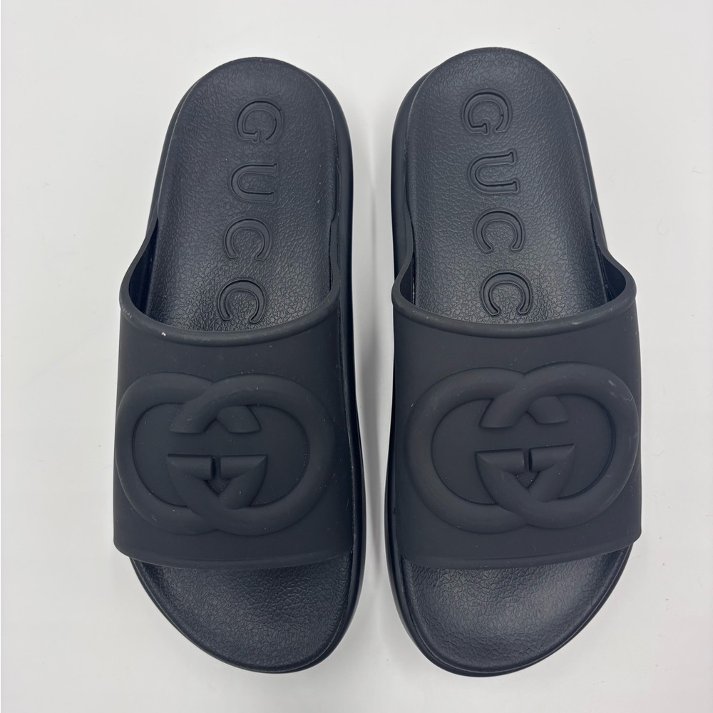 Gucci Black Slide Sandals
